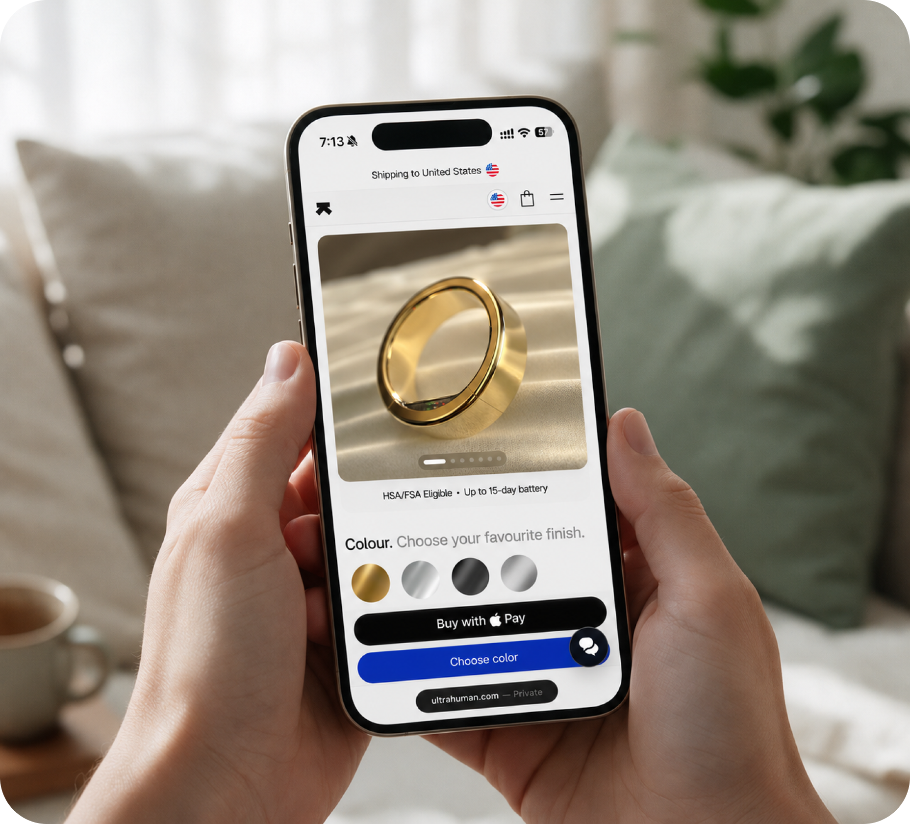 Phone showing the Ring PRO page