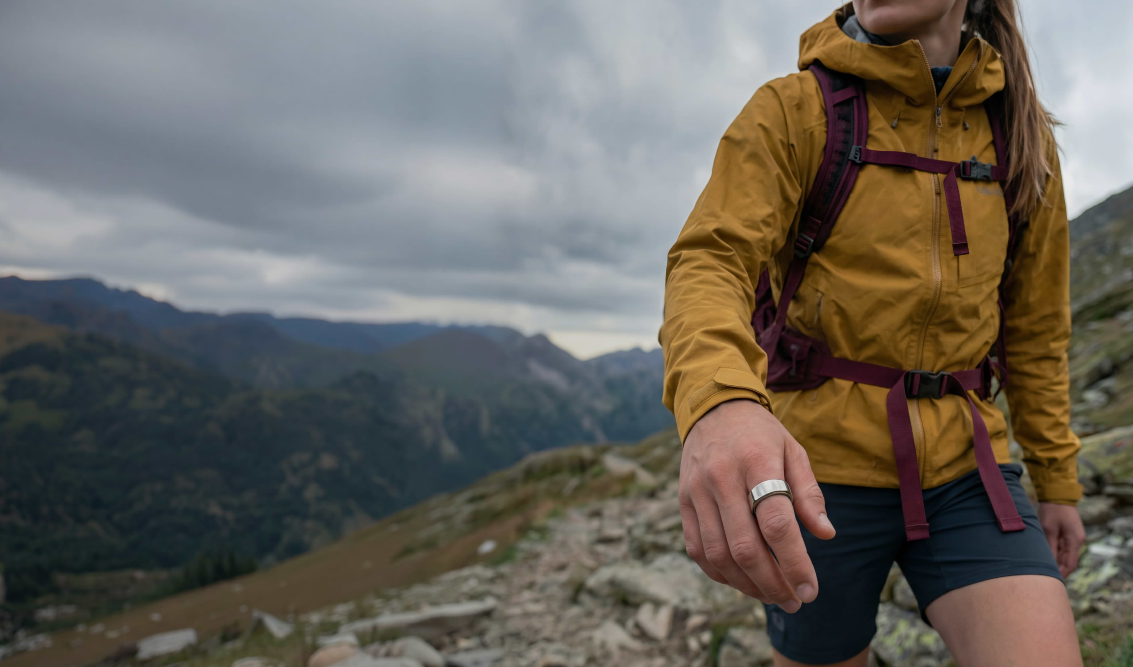 Cyclist ascending a mountain road
