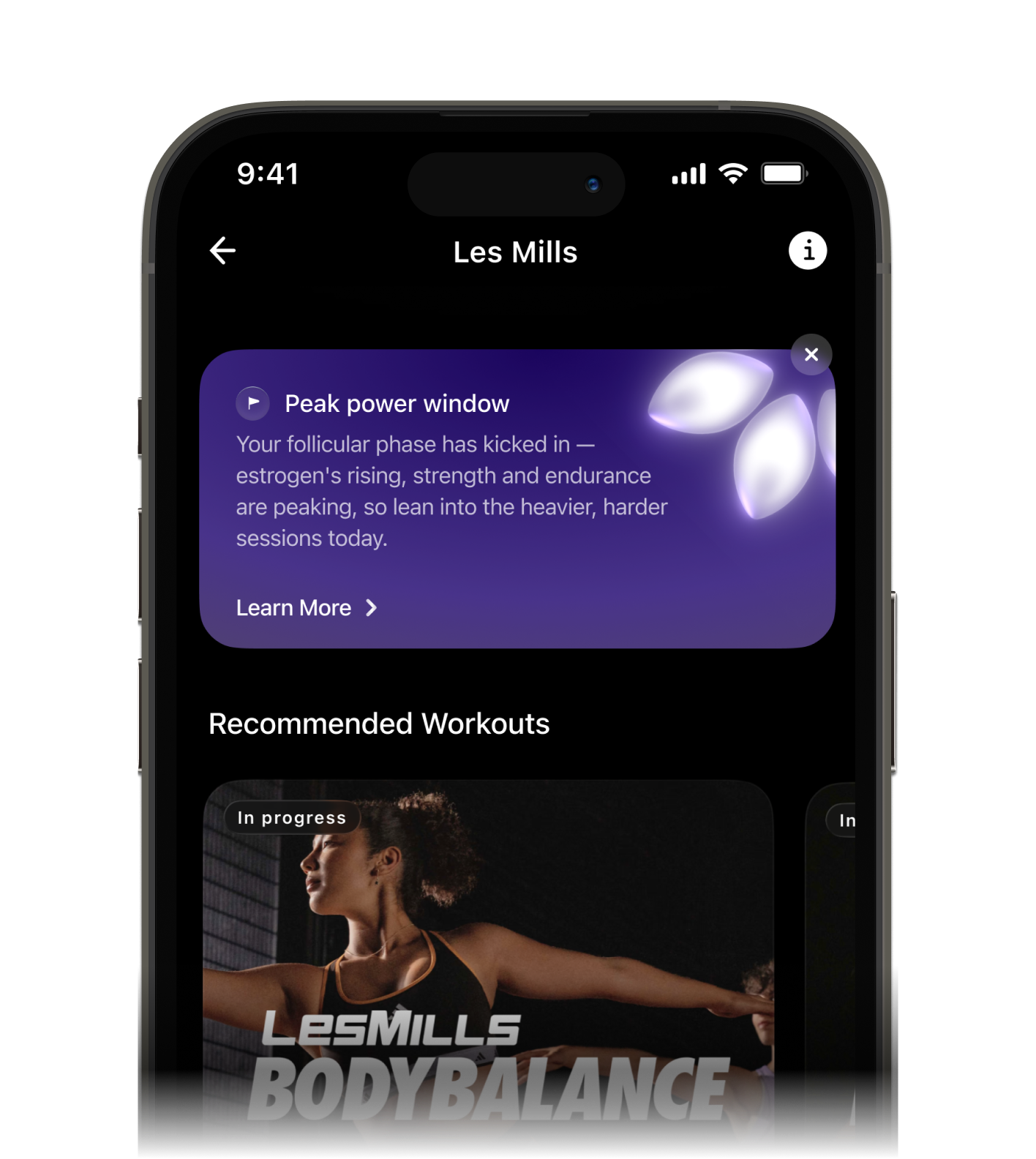 Workouts matched to your cycle phase