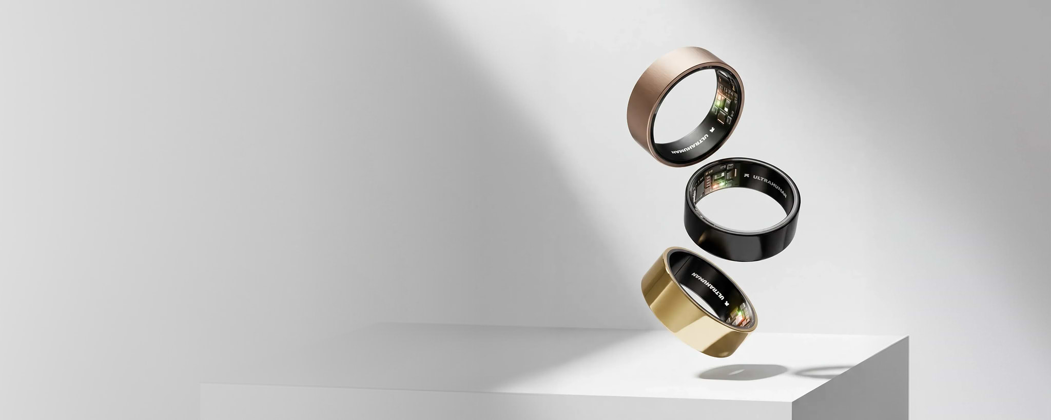 Ultrahuman Ring AIR in bronze, black and gold finishes