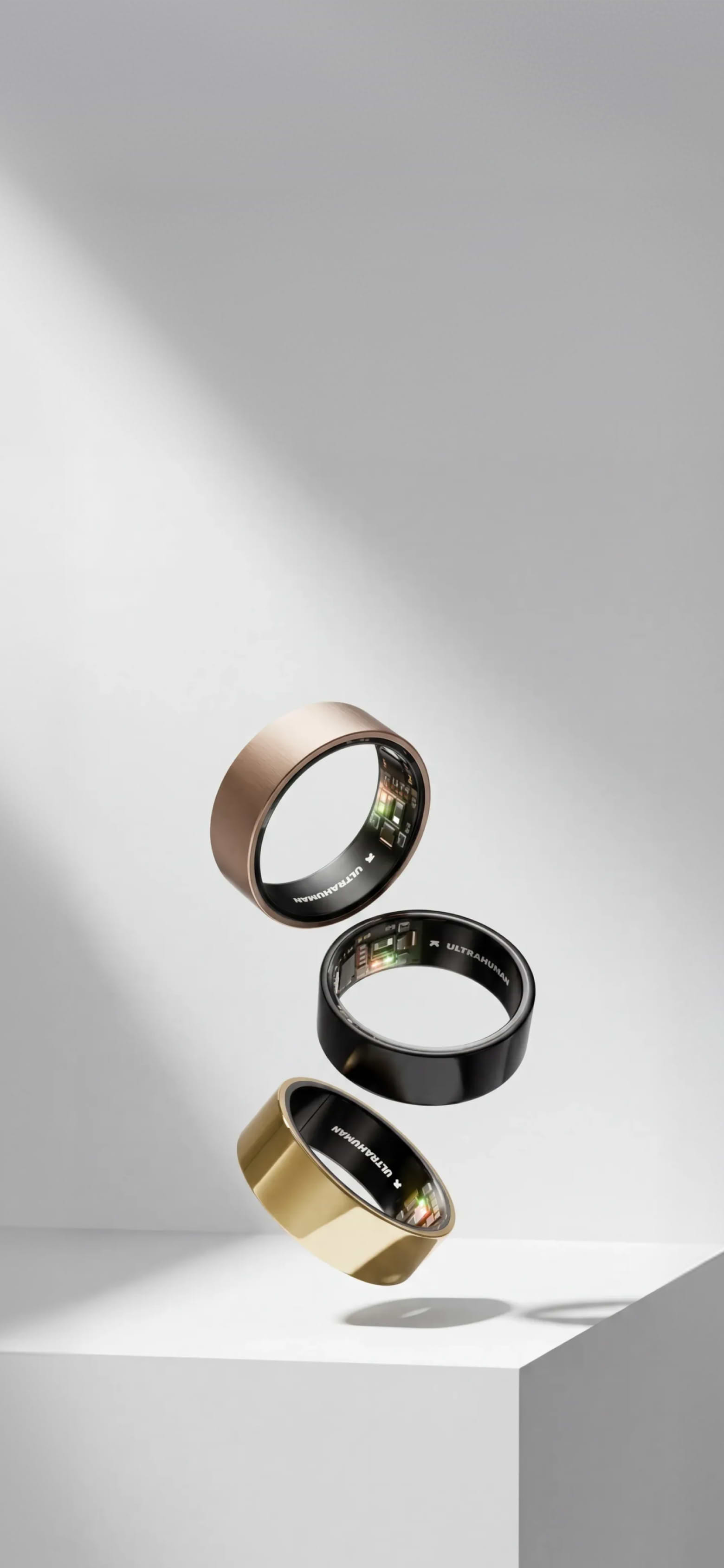 Ultrahuman Ring AIR in bronze, black and gold finishes