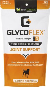 תוסף גלוקוזומין לכלב גליקופלקס 120 טבליות Glyco Flex 3