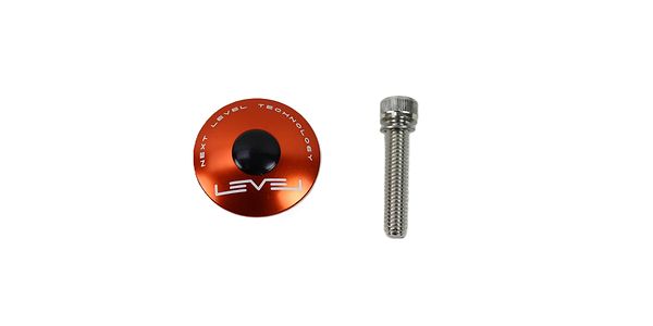 CNC Top Cap with Bolt - Anodised Orange