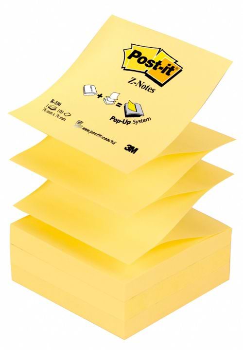Post-it Z-Notes 76 x 76mm Canary Yellow (Pack of 12) R330
