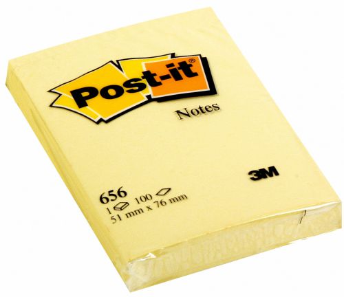 Post-it Notes 51 x 76mm Canary Yellow (Pack of 12) 656Y