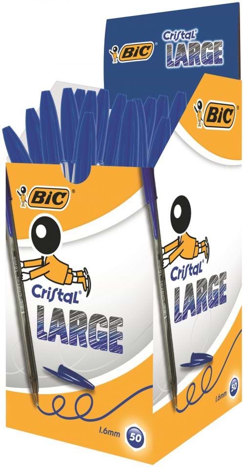 Bic Cristal Large Ballpoint Pen 1.6mm Blue (Pack of 50) 880656