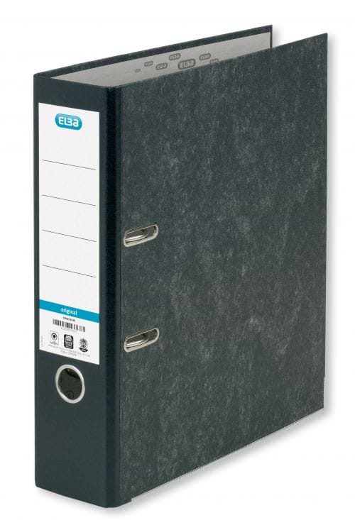Elba 80mm Lever Arch File A4 Marbled Black (Pack of 10) 100081009