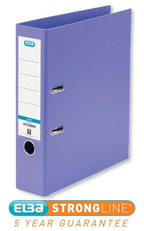 Elba 70mm Lever Arch File Plastic A4 Purple 100202167