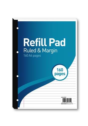 Hamelin 8mm Ruled/Margin Refill Pad A4 80 Sheet (Pack of 5) 400127657