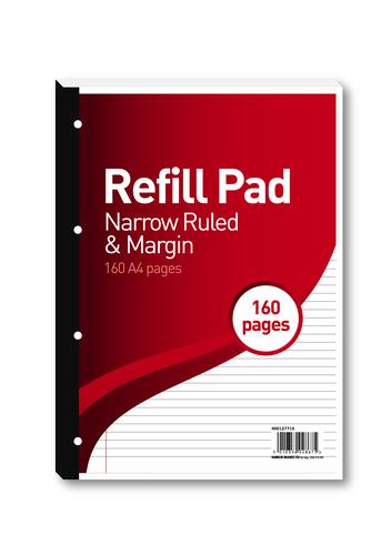 Hamelin 6mm Ruled/Margin Refill Pad A4 80 Sheet (Pack of 5) 400127710