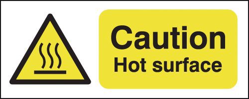Safety Sign Caution Hot Surface A5 Self-Adhesive HA04151S