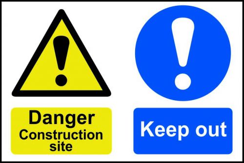 Spectrum Industrial Danger Construction Site S/A PVC Sign 600x400mm 4005