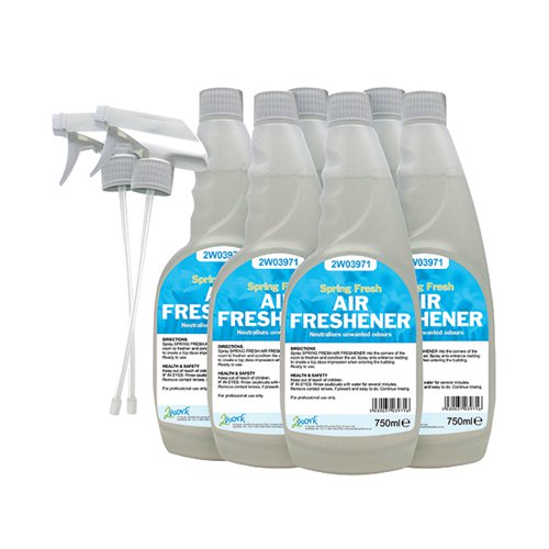 2Work Spring Air Freshener Trigger Spray 750ml (Pack of 6) 2W07248
