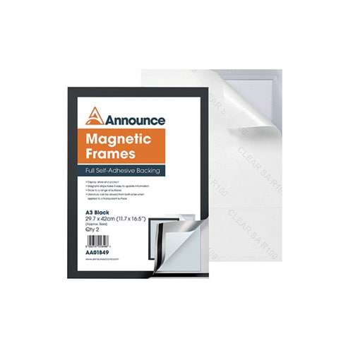 Announce Magnetic Frame A3 Black (Pack of 2) AA01849