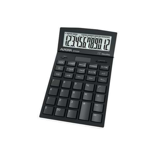 Aurora Black 12-Digit Desk Calculator DT920P
