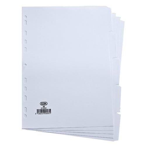 Elba 5-Part Divider 160gsm Manilla Multipunched A4 White 100204880