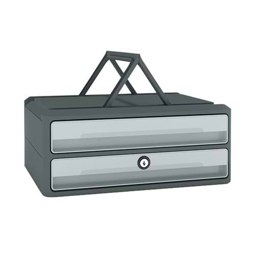 CEP MoovUp 2 Drawer Module Polystyrene with Key Lock and Handles Grey 1091116361