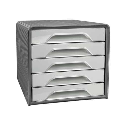 Smoove by CEP Recycled 5 Drawer Desktop Module Grey 1071116361