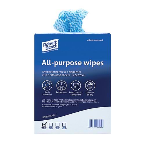 Blue Antibacterial Cloth Box 220 x 370mm (Pack of 200) 100247BU