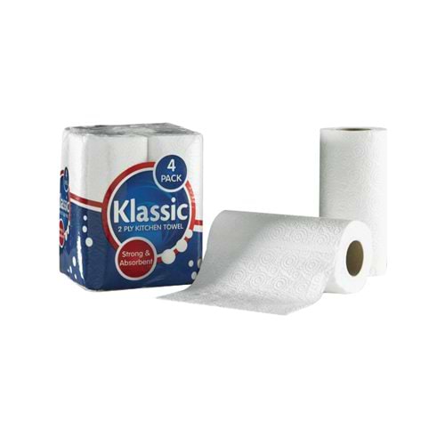 Klassic 2-Ply Kitchen Roll White (6 Packs of 4 Rolls) 1105090