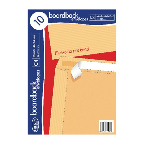 County Stationery C4 10 Manilla Board Back Envelopes (Pack of 10) C525