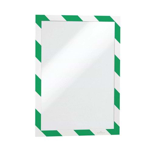 Durable Duraframe Security Self Adhesive A4 Green/White (Pack of 2) 4944131