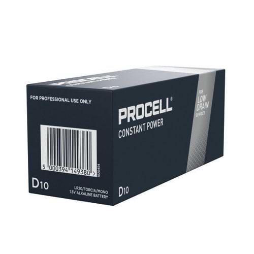 Duracell Procell Constant D Battery (Pack of 10) 5000394149380
