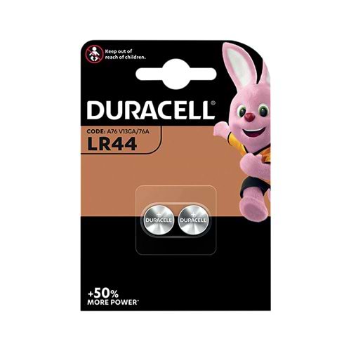 Duracell LR44 Alkaline Button Batteries (Pack of 2) A76/2