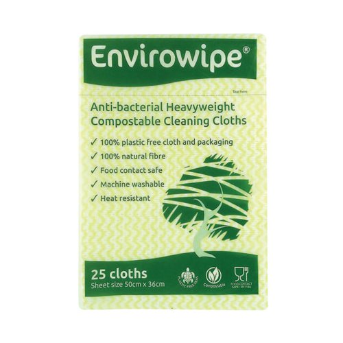 Envirowipe Antibacterial Cleaning Cloths 500x360mm Yellow (Pack of 25) EWF153