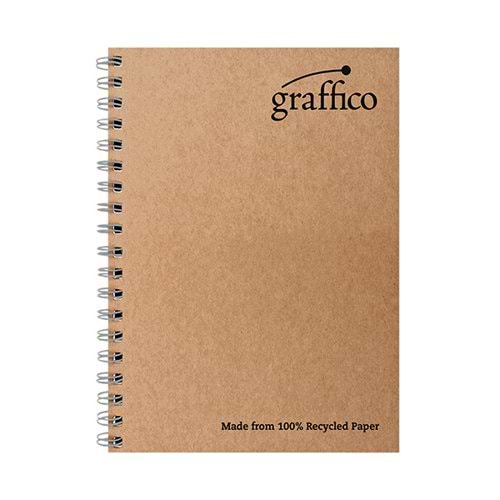 Graffico Recycled Wirebound Notebook 160 Pages A4 (Pack of 10) EN07340
