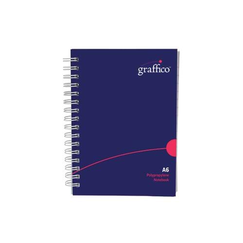 Graffico Polypropylene Wirebound Notebook 140 Pages A6 EN08826