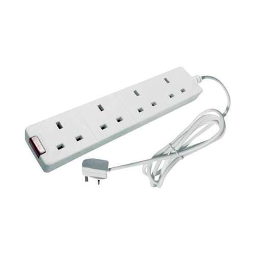 CED 4-Way 13 Amp 5m Extension Lead White with Neon Light CEDTS4513M