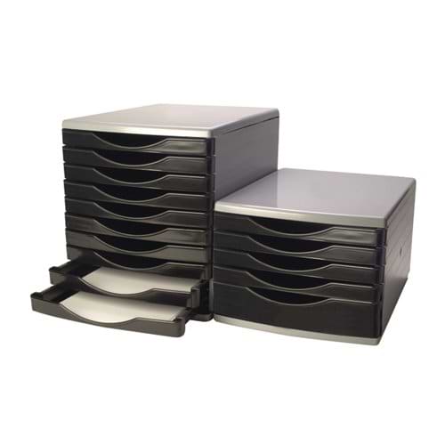 Q-Connect 5 Drawer Tower Black and Grey (Dimensions: L345 x W290 x H220mm) KF02253