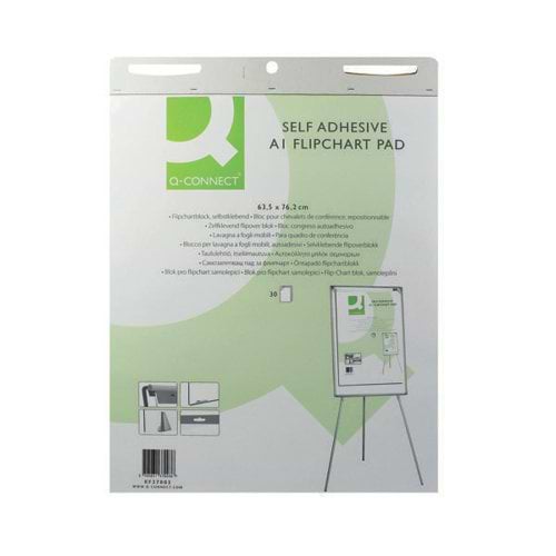 Q-Connect Self-Adhesive Flipchart Pad A1 30 Sheet (Pack of 2) KF37003