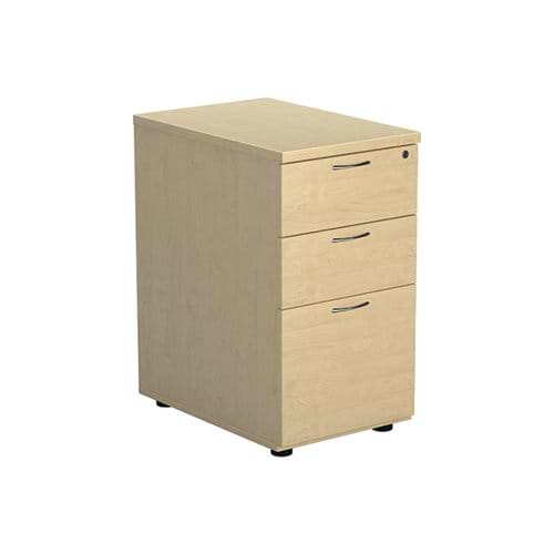 Jemini 3 Drawer Desk High Pedestal 404x600x730mm Maple KF72071