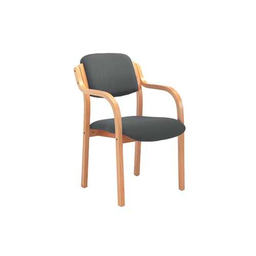 Jemini Wood Frame Arm Chair 700x700x850mm Charcoal KF78681