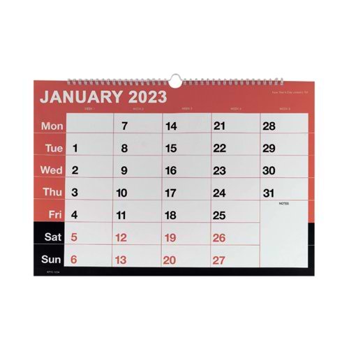 Wirebound Month To View Calendar A3 2023 KFYC2323