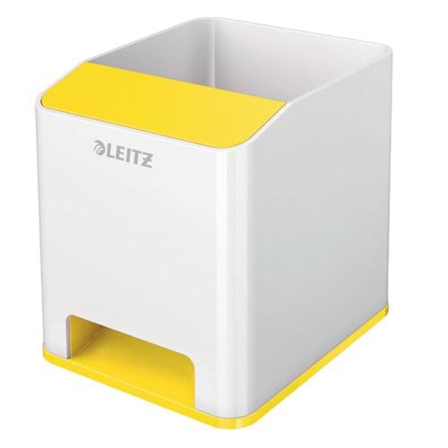 Leitz WOW Sound Pen Holder Dual Colour White/Yellow 53631016