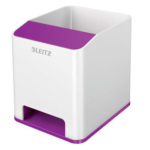 Leitz WOW Sound Pen Holder Dual Colour White/Purple 53631062