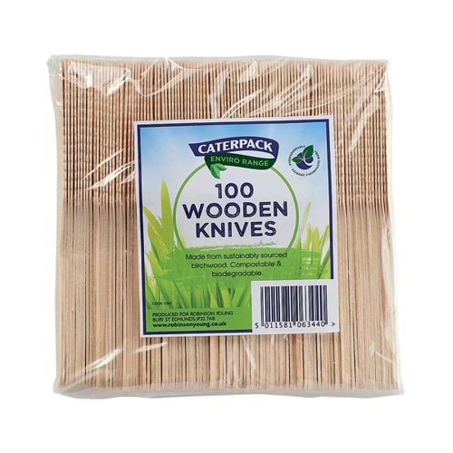 Caterpack Enviro Wooden Knives (Pack of 100) RY10567