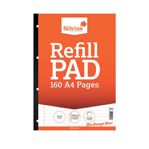 Silvine Ruled Sidebound Refill Pad A4 160 Pages (Pack of 6) A4SRPFM
