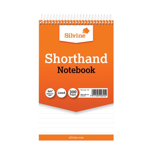 Silvine Ruled Spiral Bound Shorthand Notepad 127x203mm (Pack of 6) 449