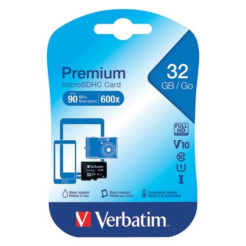 Verbatim Micro SDHC Memory Card Class 10 32GB 44013