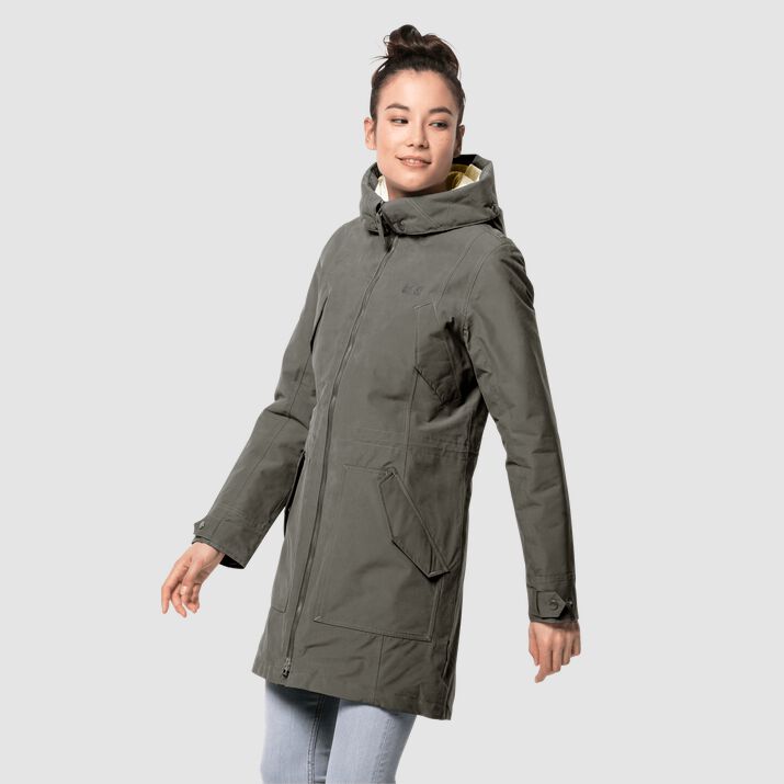 Jack wolfskin rocky clearance point parka greenish grey