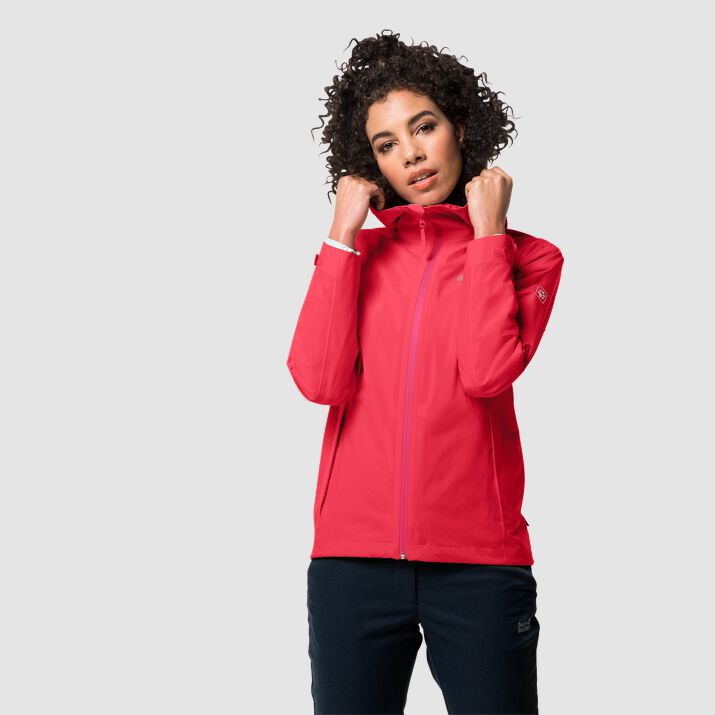 Jack Wolfskin Women s JWP Hardshell Jacket Tulip Red