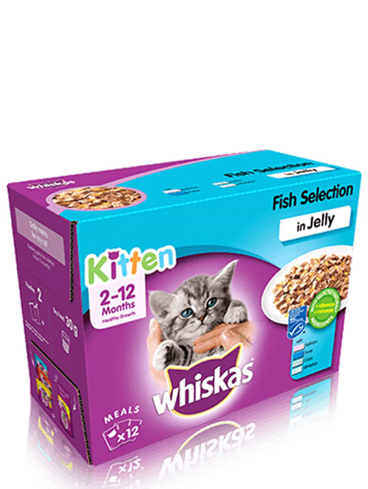 Whiskas 2-12 Months Kitten Fish Selection in Jelly 12 x 85g