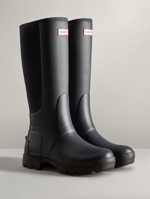 Women's short top black hunter boots