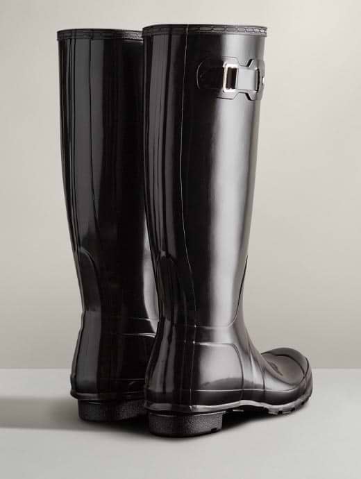 Tall black gloss hunter boots online