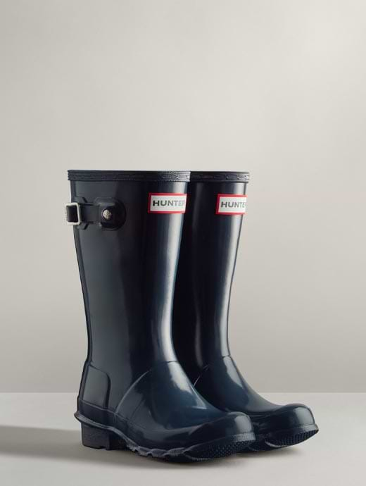 Navy blue hunter rain clearance boots