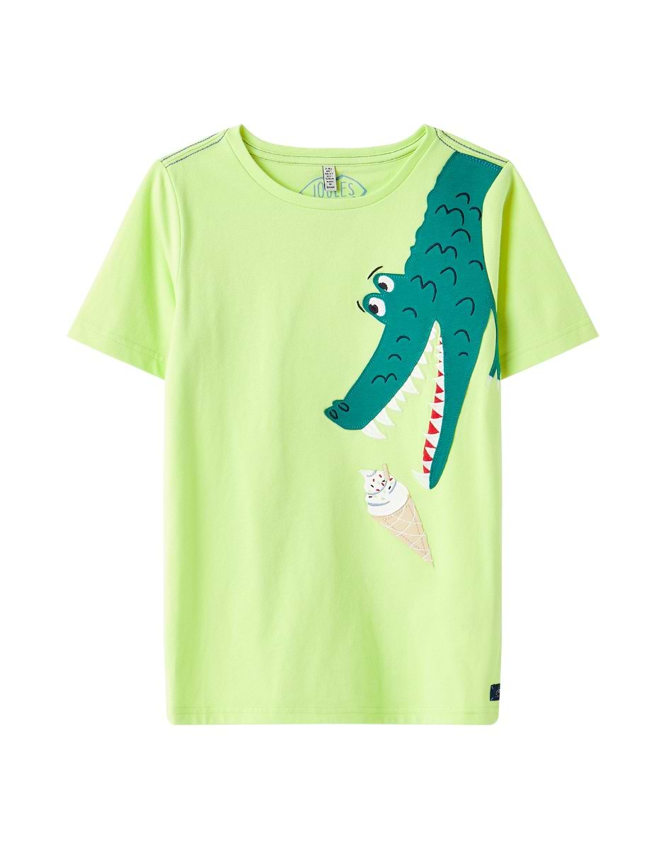Joules Archie App T-Shirt Lime Croc